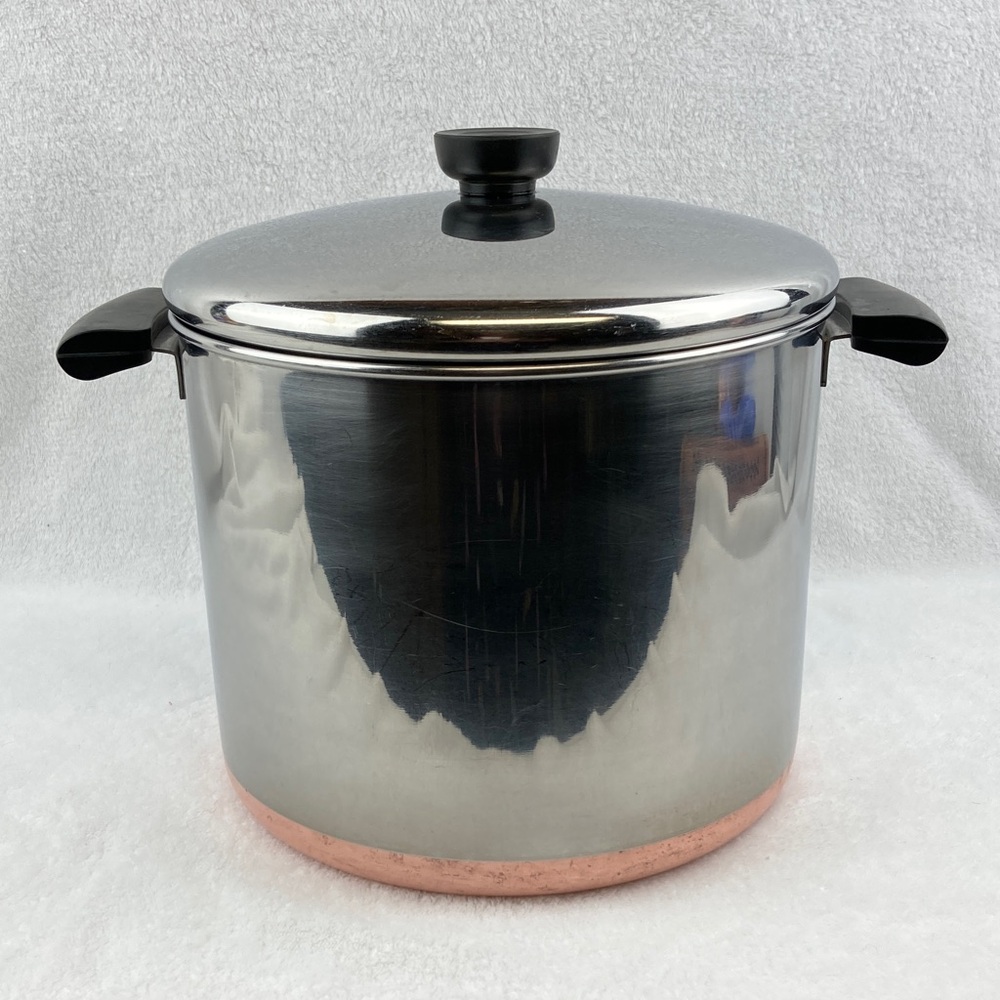 VTG Revere Ware Copper Clad Stainless Steel Stock Pot Set, 4.5 quart & 14 quart